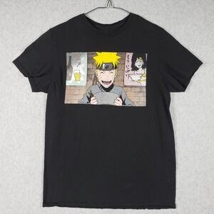 Naruto Shippuden Ichiraku Ramen Shop Graphic Tee Shirt Black Men's Small S Anime